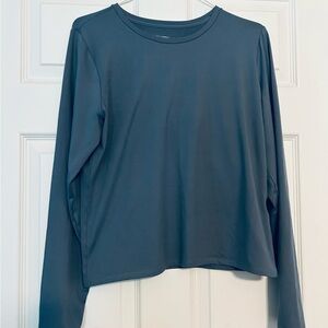 Hollister Long-Sleeve Seamless Top — Slate Gray/ Blue XL